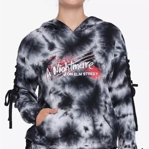 Hot Topic A Nightmare On Elm Street Lace-Up Girls Hoodie Medium
